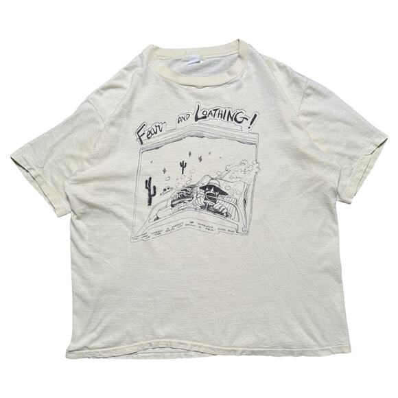 Vintage 70s Hunter S Thompson’s Fear And Loathing T Shirt M/L Ralph Steadman Art - Picture 1 of 7